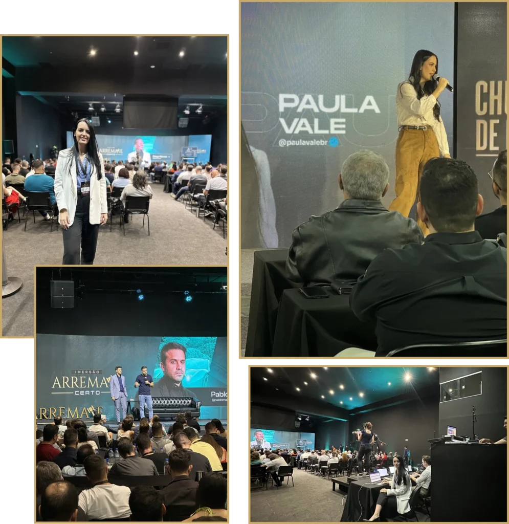 Paula Vale em eventos de leilões de imóveis